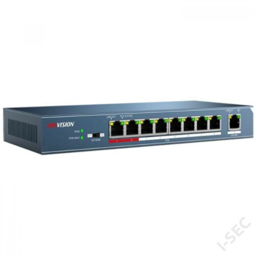 Hikvision DS-3E0109P-E/M 9 portos PoE switch; 8 PoE + 1 uplink; nem menedzselh.