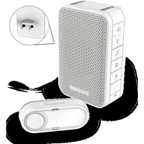 Honeywell 3-as soroz. elemes csengõ vez.nélküli nyomógombbal, LED, dugalj, fehér