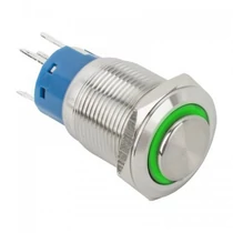 PB-19-NONC(LED)-rdgn Kimagasló felületû nyomógomb  NO-COM